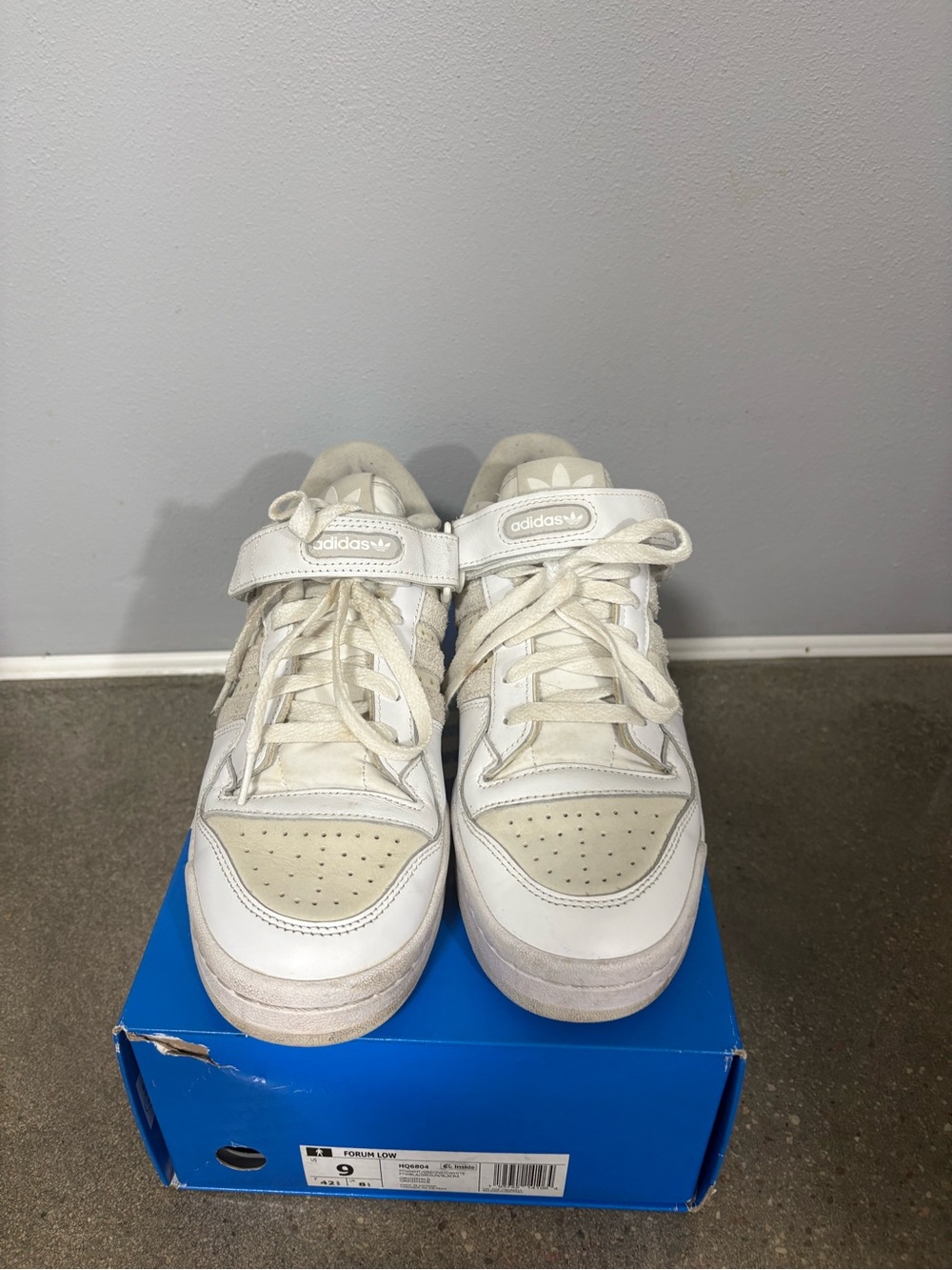 adidas Originals Forum Low White Orbit Grey Sneakers HQ6804 - Size 9